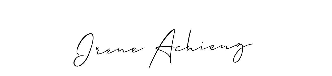 This is the best signature style for the Irene Achieng name. Also you like these signature font (Allison_Script). Mix name signature. Irene Achieng signature style 2 images and pictures png