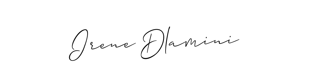 Make a beautiful signature design for name Irene Dlamini. With this signature (Allison_Script) style, you can create a handwritten signature for free. Irene Dlamini signature style 2 images and pictures png