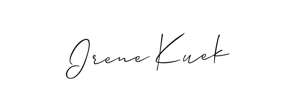 Use a signature maker to create a handwritten signature online. With this signature software, you can design (Allison_Script) your own signature for name Irene Kuek. Irene Kuek signature style 2 images and pictures png