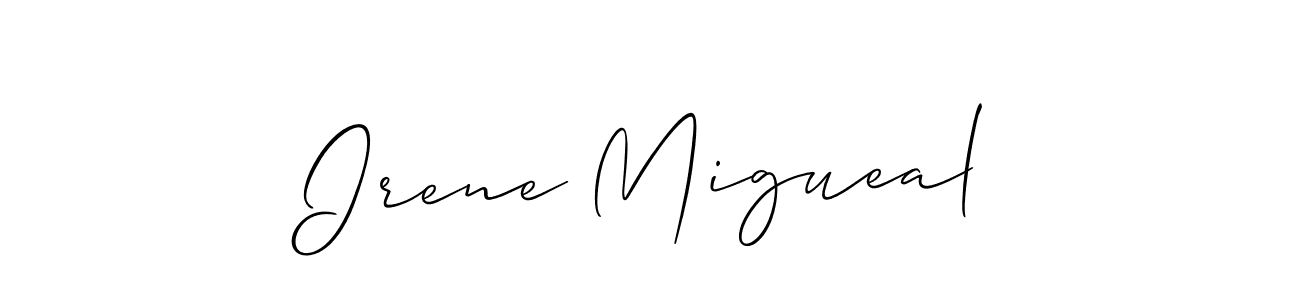 How to make Irene Migueal name signature. Use Allison_Script style for creating short signs online. This is the latest handwritten sign. Irene Migueal signature style 2 images and pictures png