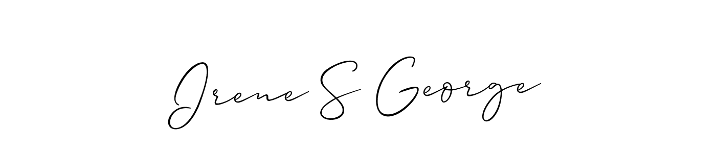 How to make Irene S George name signature. Use Allison_Script style for creating short signs online. This is the latest handwritten sign. Irene S George signature style 2 images and pictures png