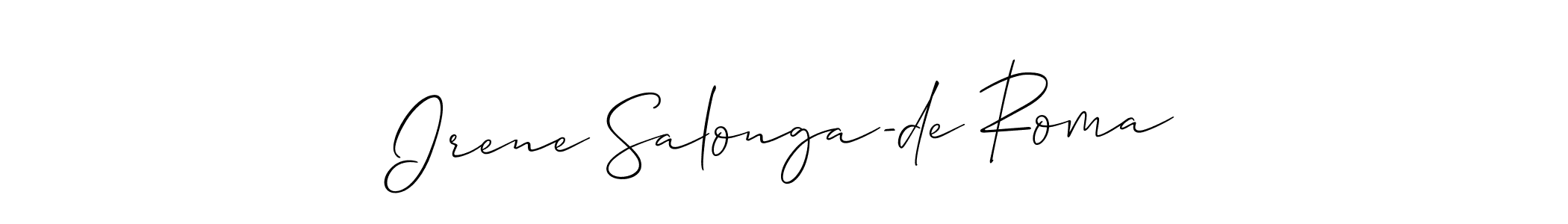 How to make Irene Salonga-de Roma signature? Allison_Script is a professional autograph style. Create handwritten signature for Irene Salonga-de Roma name. Irene Salonga-de Roma signature style 2 images and pictures png
