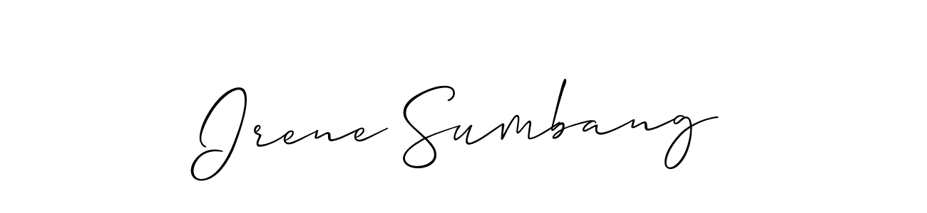 Design your own signature with our free online signature maker. With this signature software, you can create a handwritten (Allison_Script) signature for name Irene Sumbang. Irene Sumbang signature style 2 images and pictures png