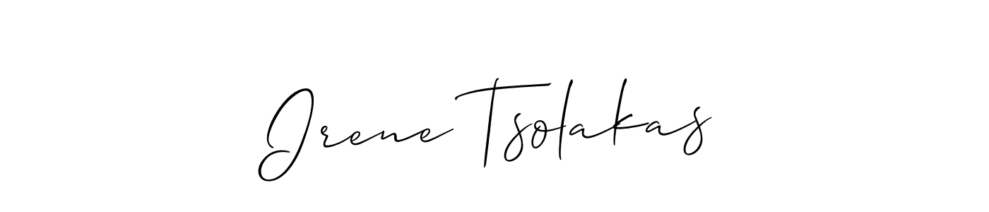 You should practise on your own different ways (Allison_Script) to write your name (Irene Tsolakas) in signature. don't let someone else do it for you. Irene Tsolakas signature style 2 images and pictures png