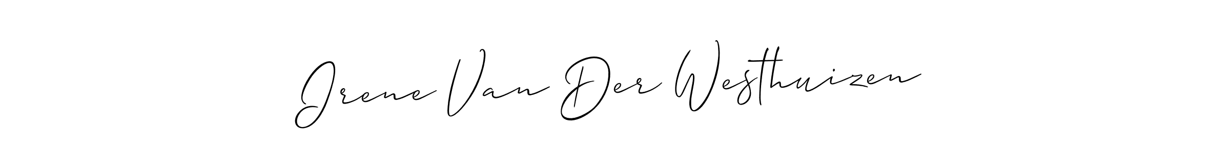 The best way (Allison_Script) to make a short signature is to pick only two or three words in your name. The name Irene Van Der Westhuizen include a total of six letters. For converting this name. Irene Van Der Westhuizen signature style 2 images and pictures png