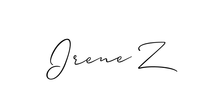 Allison_Script is a professional signature style that is perfect for those who want to add a touch of class to their signature. It is also a great choice for those who want to make their signature more unique. Get Irene Z name to fancy signature for free. Irene Z signature style 2 images and pictures png