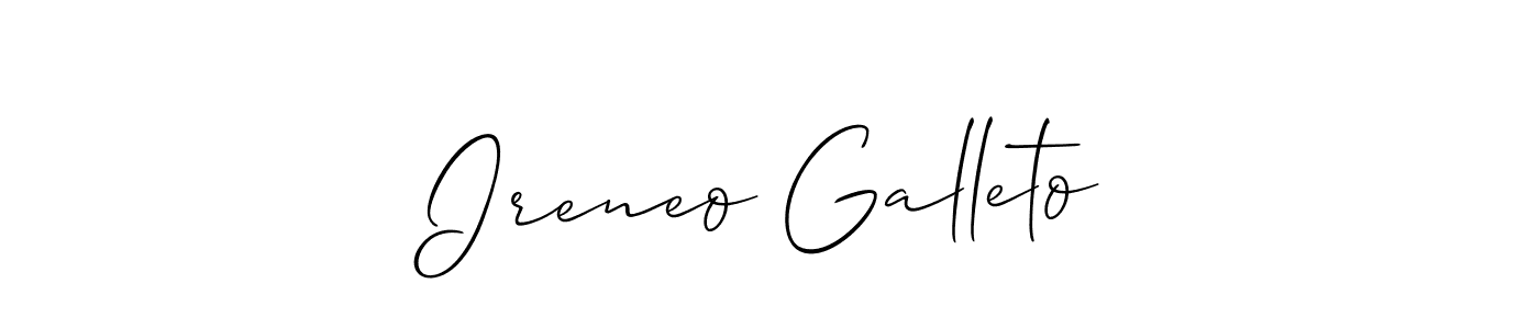 if you are searching for the best signature style for your name Ireneo Galleto. so please give up your signature search. here we have designed multiple signature styles  using Allison_Script. Ireneo Galleto signature style 2 images and pictures png