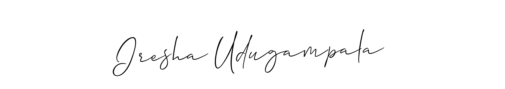 Design your own signature with our free online signature maker. With this signature software, you can create a handwritten (Allison_Script) signature for name Iresha Udugampala. Iresha Udugampala signature style 2 images and pictures png