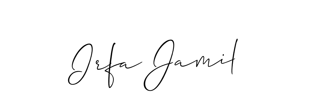 Make a beautiful signature design for name Irfa Jamil. With this signature (Allison_Script) style, you can create a handwritten signature for free. Irfa Jamil signature style 2 images and pictures png