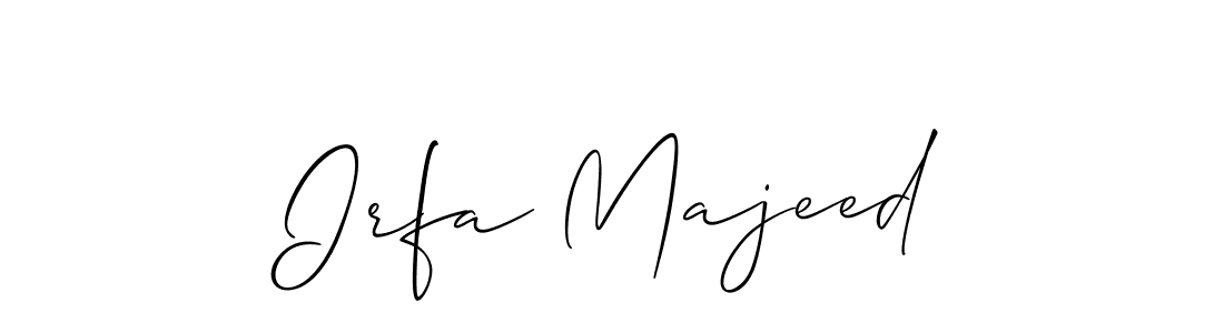 Design your own signature with our free online signature maker. With this signature software, you can create a handwritten (Allison_Script) signature for name Irfa Majeed. Irfa Majeed signature style 2 images and pictures png