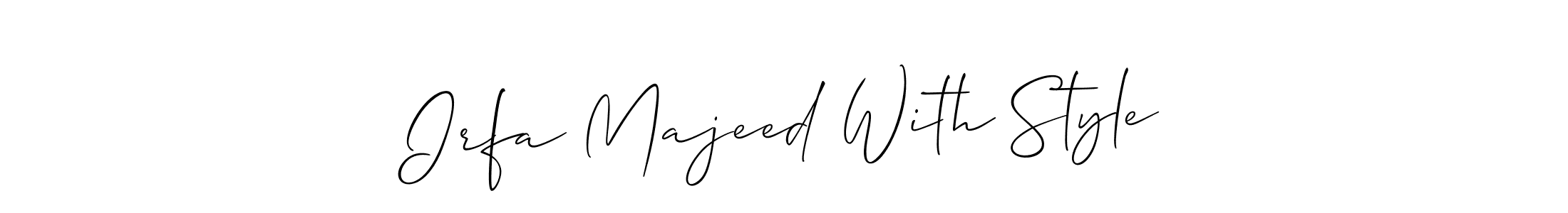 Once you've used our free online signature maker to create your best signature Allison_Script style, it's time to enjoy all of the benefits that Irfa Majeed With Style name signing documents. Irfa Majeed With Style signature style 2 images and pictures png