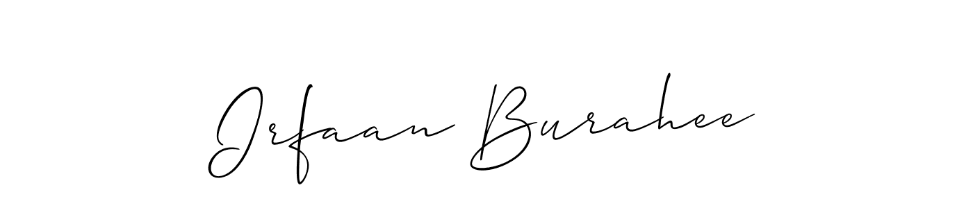 Design your own signature with our free online signature maker. With this signature software, you can create a handwritten (Allison_Script) signature for name Irfaan Burahee. Irfaan Burahee signature style 2 images and pictures png