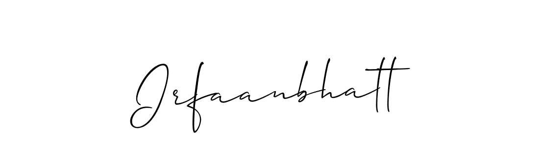 Allison_Script is a professional signature style that is perfect for those who want to add a touch of class to their signature. It is also a great choice for those who want to make their signature more unique. Get Irfaanbhatt name to fancy signature for free. Irfaanbhatt signature style 2 images and pictures png