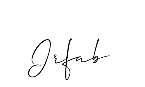 You should practise on your own different ways (Allison_Script) to write your name (Irfab) in signature. don't let someone else do it for you. Irfab signature style 2 images and pictures png