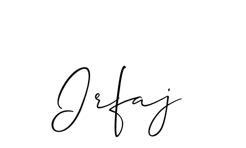 The best way (Allison_Script) to make a short signature is to pick only two or three words in your name. The name Irfaj include a total of six letters. For converting this name. Irfaj signature style 2 images and pictures png