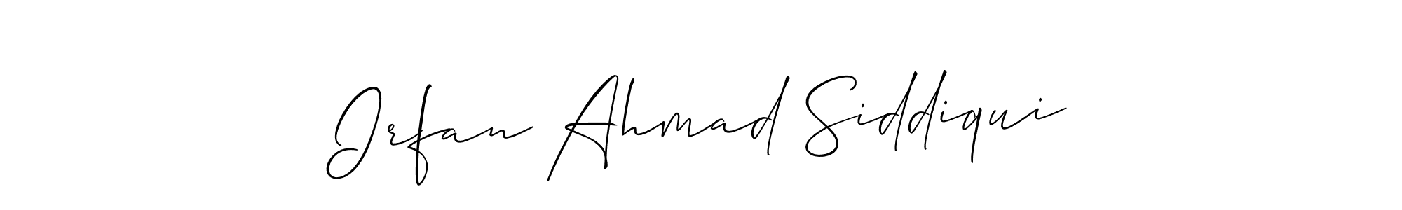 Make a beautiful signature design for name Irfan Ahmad Siddiqui. With this signature (Allison_Script) style, you can create a handwritten signature for free. Irfan Ahmad Siddiqui signature style 2 images and pictures png
