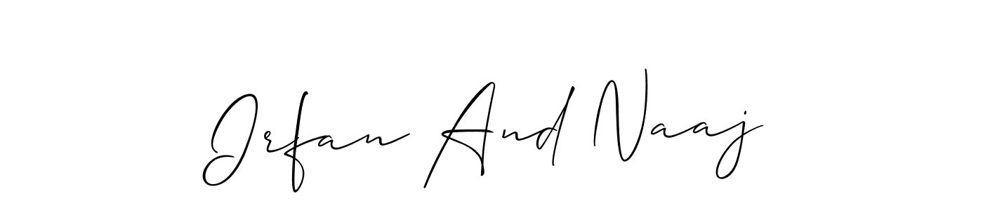 The best way (Allison_Script) to make a short signature is to pick only two or three words in your name. The name Irfan And Naaj include a total of six letters. For converting this name. Irfan And Naaj signature style 2 images and pictures png