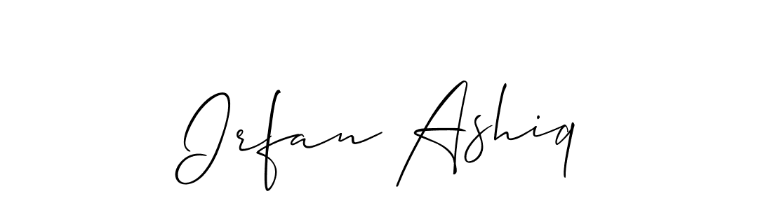 You should practise on your own different ways (Allison_Script) to write your name (Irfan Ashiq) in signature. don't let someone else do it for you. Irfan Ashiq signature style 2 images and pictures png