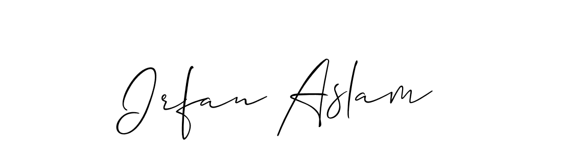 Make a beautiful signature design for name Irfan Aslam. With this signature (Allison_Script) style, you can create a handwritten signature for free. Irfan Aslam signature style 2 images and pictures png