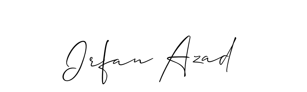 You should practise on your own different ways (Allison_Script) to write your name (Irfan Azad) in signature. don't let someone else do it for you. Irfan Azad signature style 2 images and pictures png