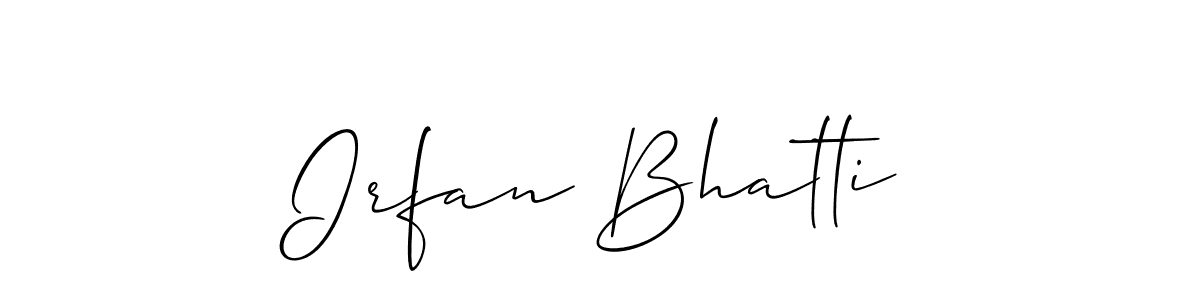 Allison_Script is a professional signature style that is perfect for those who want to add a touch of class to their signature. It is also a great choice for those who want to make their signature more unique. Get Irfan Bhatti name to fancy signature for free. Irfan Bhatti signature style 2 images and pictures png