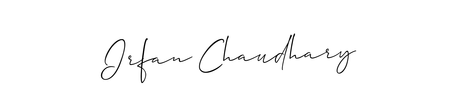 Make a beautiful signature design for name Irfan Chaudhary. With this signature (Allison_Script) style, you can create a handwritten signature for free. Irfan Chaudhary signature style 2 images and pictures png