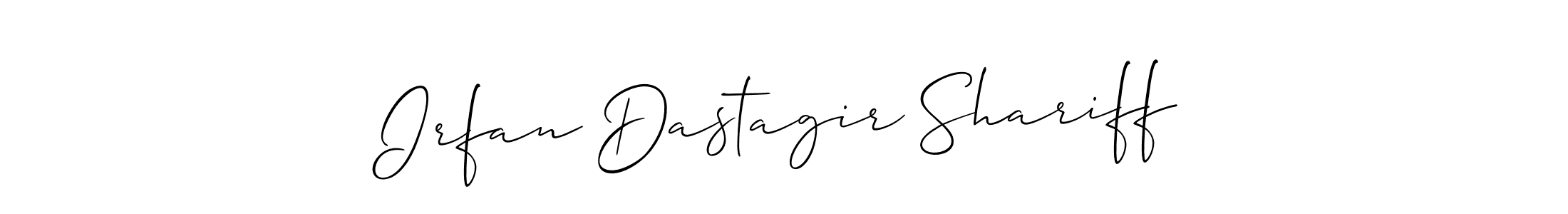 Create a beautiful signature design for name Irfan Dastagir Shariff. With this signature (Allison_Script) fonts, you can make a handwritten signature for free. Irfan Dastagir Shariff signature style 2 images and pictures png