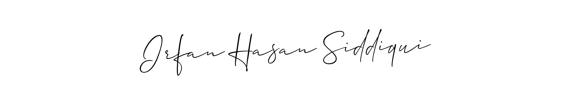Create a beautiful signature design for name Irfan Hasan Siddiqui. With this signature (Allison_Script) fonts, you can make a handwritten signature for free. Irfan Hasan Siddiqui signature style 2 images and pictures png