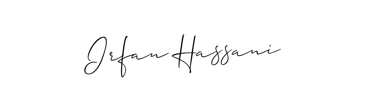Also You can easily find your signature by using the search form. We will create Irfan Hassani name handwritten signature images for you free of cost using Allison_Script sign style. Irfan Hassani signature style 2 images and pictures png