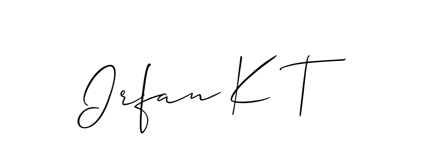 It looks lik you need a new signature style for name Irfan K T. Design unique handwritten (Allison_Script) signature with our free signature maker in just a few clicks. Irfan K T signature style 2 images and pictures png