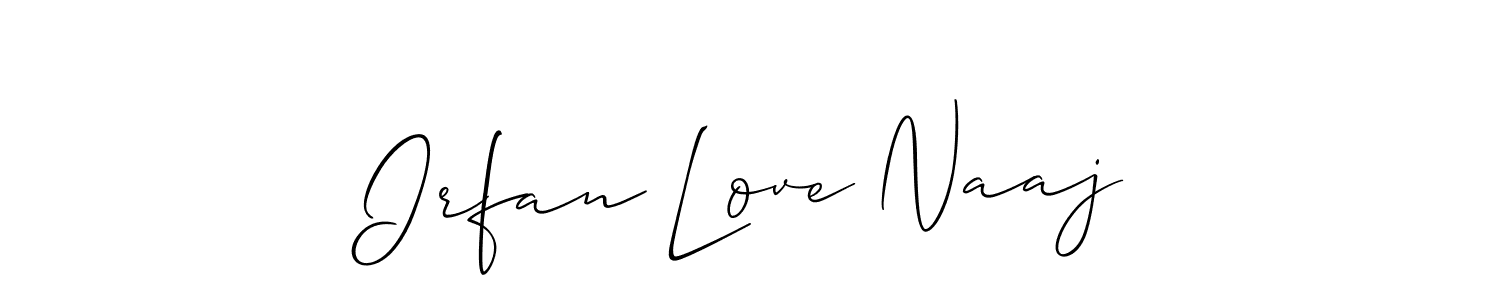 How to make Irfan Love Naaj name signature. Use Allison_Script style for creating short signs online. This is the latest handwritten sign. Irfan Love Naaj signature style 2 images and pictures png