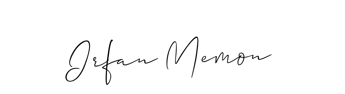 Use a signature maker to create a handwritten signature online. With this signature software, you can design (Allison_Script) your own signature for name Irfan Memon. Irfan Memon signature style 2 images and pictures png