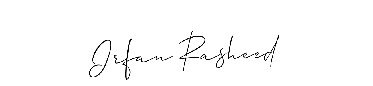 The best way (Allison_Script) to make a short signature is to pick only two or three words in your name. The name Irfan Rasheed include a total of six letters. For converting this name. Irfan Rasheed signature style 2 images and pictures png