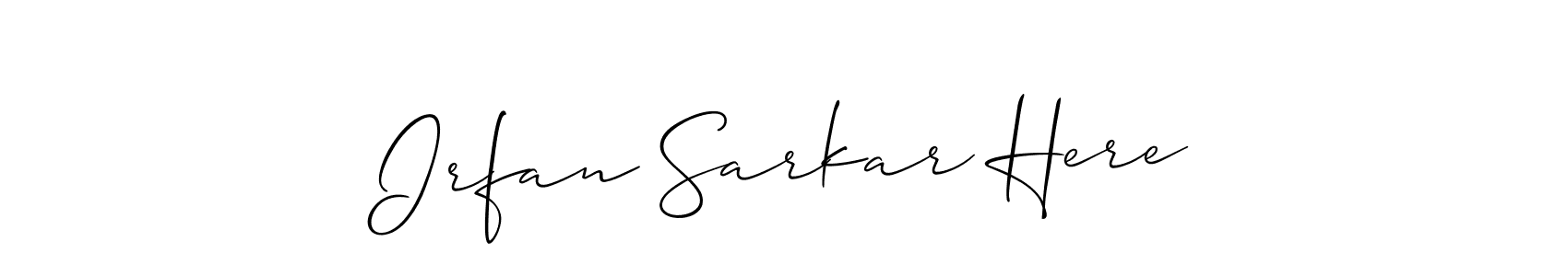 How to make Irfan Sarkar Here name signature. Use Allison_Script style for creating short signs online. This is the latest handwritten sign. Irfan Sarkar Here signature style 2 images and pictures png
