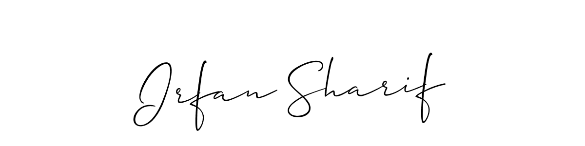 Make a beautiful signature design for name Irfan Sharif. With this signature (Allison_Script) style, you can create a handwritten signature for free. Irfan Sharif signature style 2 images and pictures png