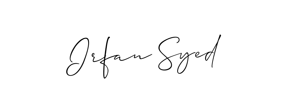 Also we have Irfan Syed name is the best signature style. Create professional handwritten signature collection using Allison_Script autograph style. Irfan Syed signature style 2 images and pictures png