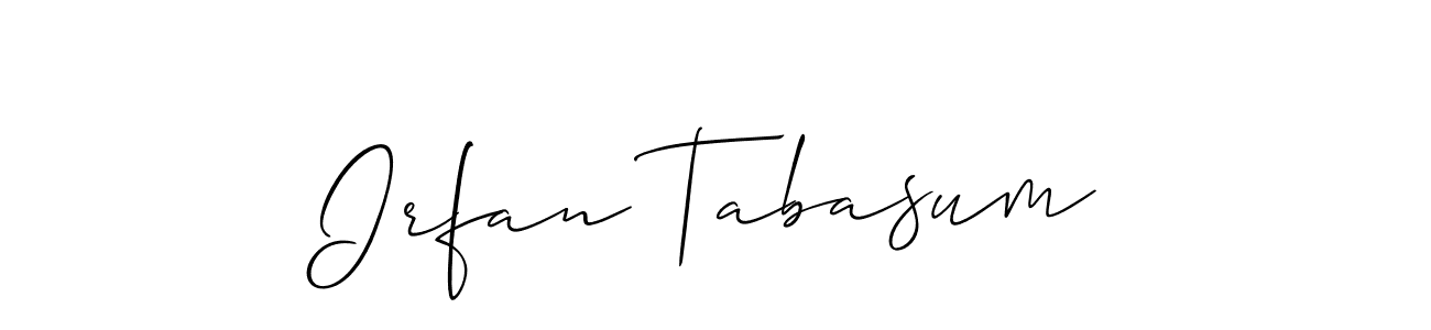 Make a beautiful signature design for name Irfan Tabasum. With this signature (Allison_Script) style, you can create a handwritten signature for free. Irfan Tabasum signature style 2 images and pictures png