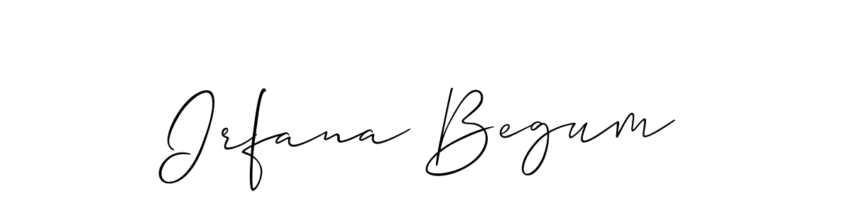 The best way (Allison_Script) to make a short signature is to pick only two or three words in your name. The name Irfana Begum include a total of six letters. For converting this name. Irfana Begum signature style 2 images and pictures png