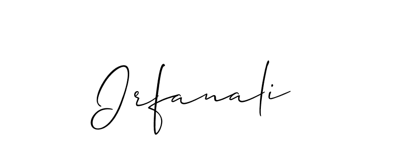 Design your own signature with our free online signature maker. With this signature software, you can create a handwritten (Allison_Script) signature for name Irfanali. Irfanali signature style 2 images and pictures png