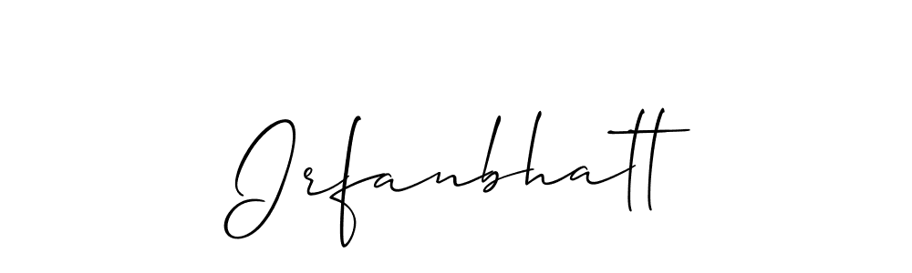 Create a beautiful signature design for name Irfanbhatt. With this signature (Allison_Script) fonts, you can make a handwritten signature for free. Irfanbhatt signature style 2 images and pictures png