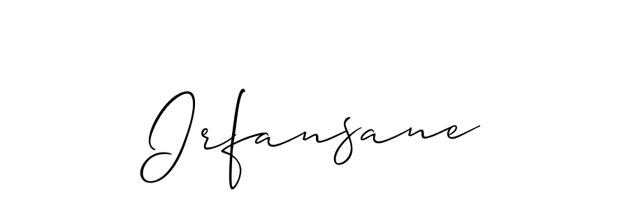 Make a beautiful signature design for name Irfansane. With this signature (Allison_Script) style, you can create a handwritten signature for free. Irfansane signature style 2 images and pictures png