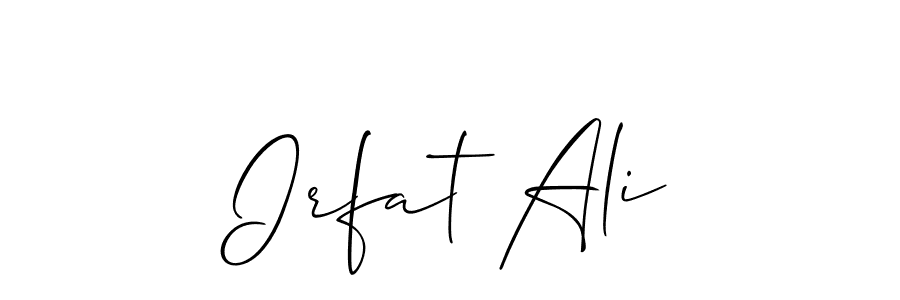 How to make Irfat Ali signature? Allison_Script is a professional autograph style. Create handwritten signature for Irfat Ali name. Irfat Ali signature style 2 images and pictures png