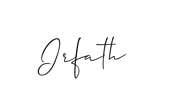 How to make Irfath name signature. Use Allison_Script style for creating short signs online. This is the latest handwritten sign. Irfath signature style 2 images and pictures png