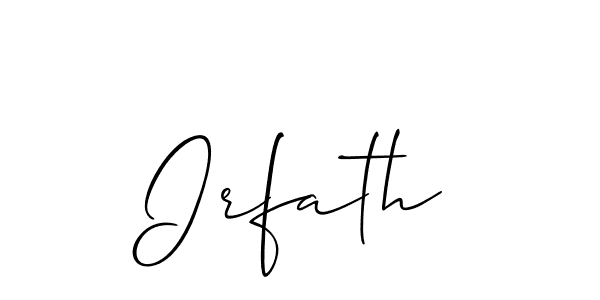 Create a beautiful signature design for name Irfath. With this signature (Allison_Script) fonts, you can make a handwritten signature for free. Irfath signature style 2 images and pictures png