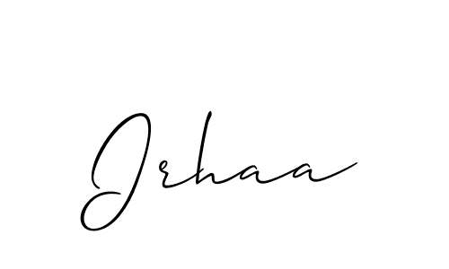 Irhaa stylish signature style. Best Handwritten Sign (Allison_Script) for my name. Handwritten Signature Collection Ideas for my name Irhaa. Irhaa signature style 2 images and pictures png