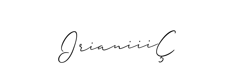 Allison_Script is a professional signature style that is perfect for those who want to add a touch of class to their signature. It is also a great choice for those who want to make their signature more unique. Get IrianiiiÇ name to fancy signature for free. IrianiiiÇ signature style 2 images and pictures png