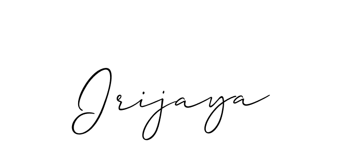 Design your own signature with our free online signature maker. With this signature software, you can create a handwritten (Allison_Script) signature for name Irijaya. Irijaya signature style 2 images and pictures png