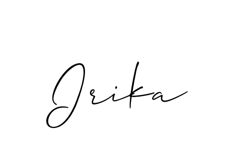 It looks lik you need a new signature style for name Irika. Design unique handwritten (Allison_Script) signature with our free signature maker in just a few clicks. Irika signature style 2 images and pictures png