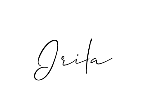 Create a beautiful signature design for name Irila. With this signature (Allison_Script) fonts, you can make a handwritten signature for free. Irila signature style 2 images and pictures png