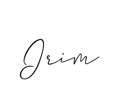 The best way (Allison_Script) to make a short signature is to pick only two or three words in your name. The name Irim include a total of six letters. For converting this name. Irim signature style 2 images and pictures png